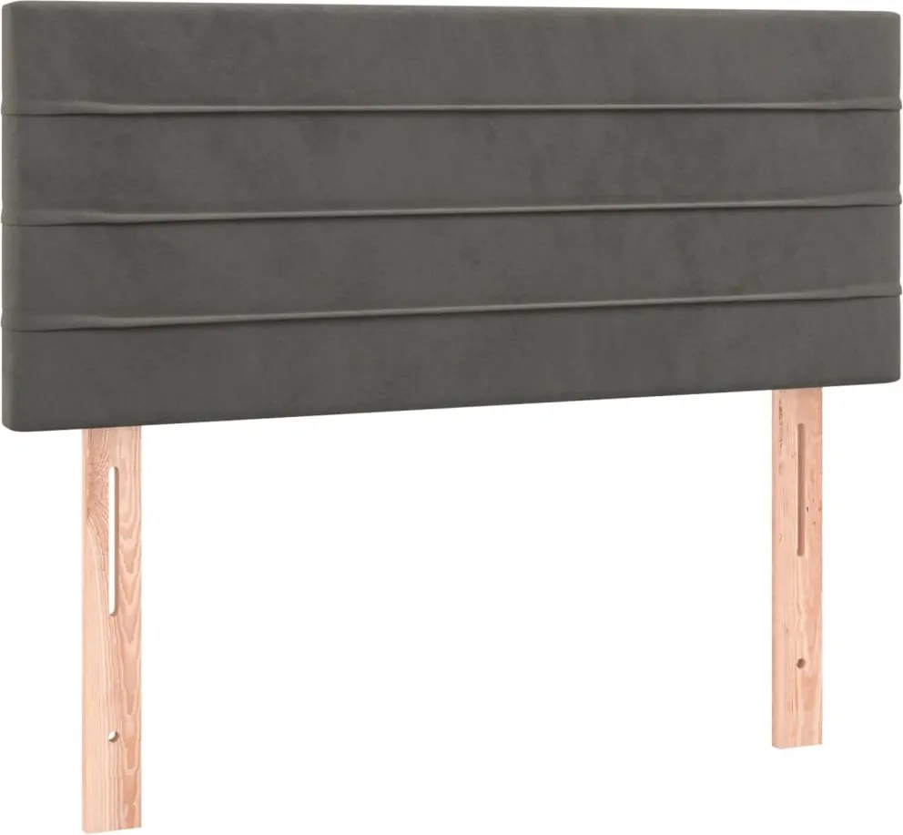 vidaXL Tăblie de pat, gri închis, 90x5x78/88 cm, catifea