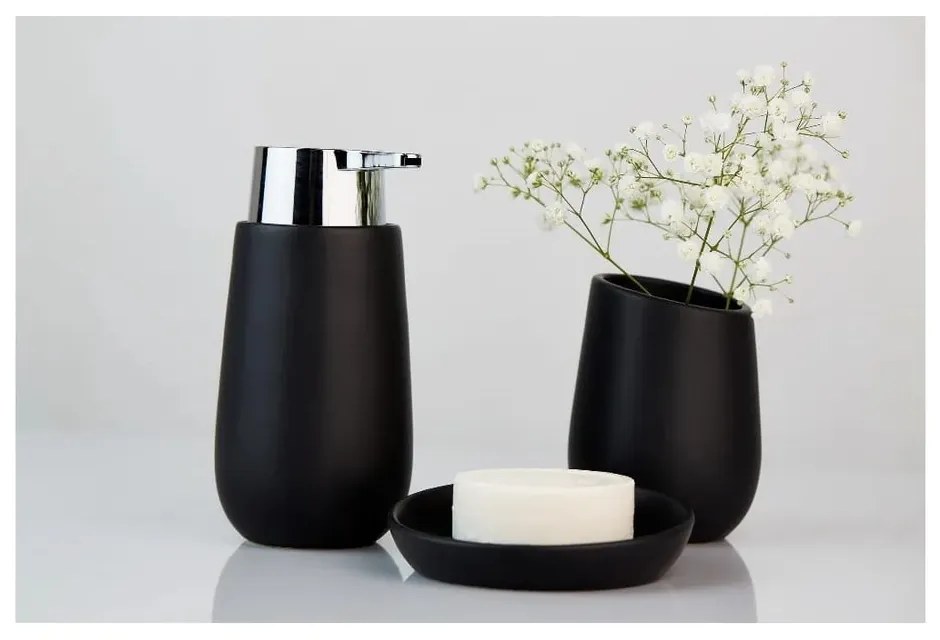 Set de accesorii de baie negru mat din ceramică Badi – Wenko