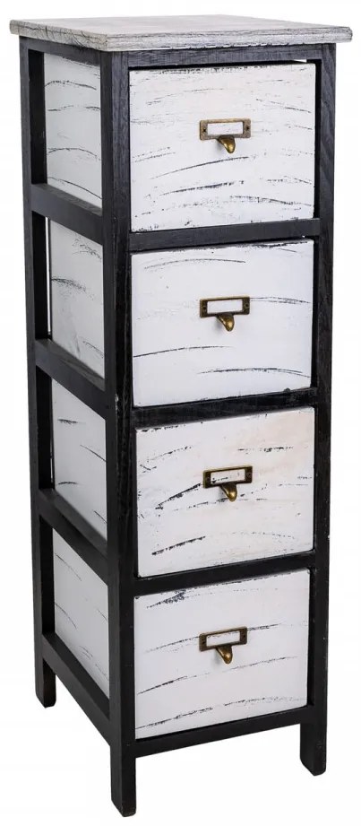 Comoda cu 4 sertare Prier, Creaciones Meng, 26x32x81 cm, lemn de paulownia