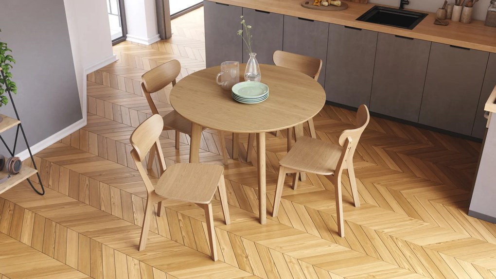 MAZZONI EXPORT ROXY Stejar natural - SCAUN DE LEMN PENTRU SALON SUFRAGERIE BUCĂTĂRIE RETRO