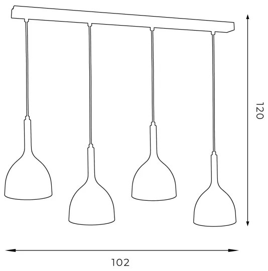Lustră pe cablu NOAK WOOD 4xE27/60W/230V albă/lemn