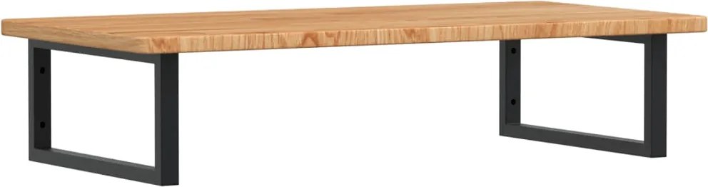 vidaXL Raft pentru lavoar montat pe perete, oțel și lemn masiv stejar