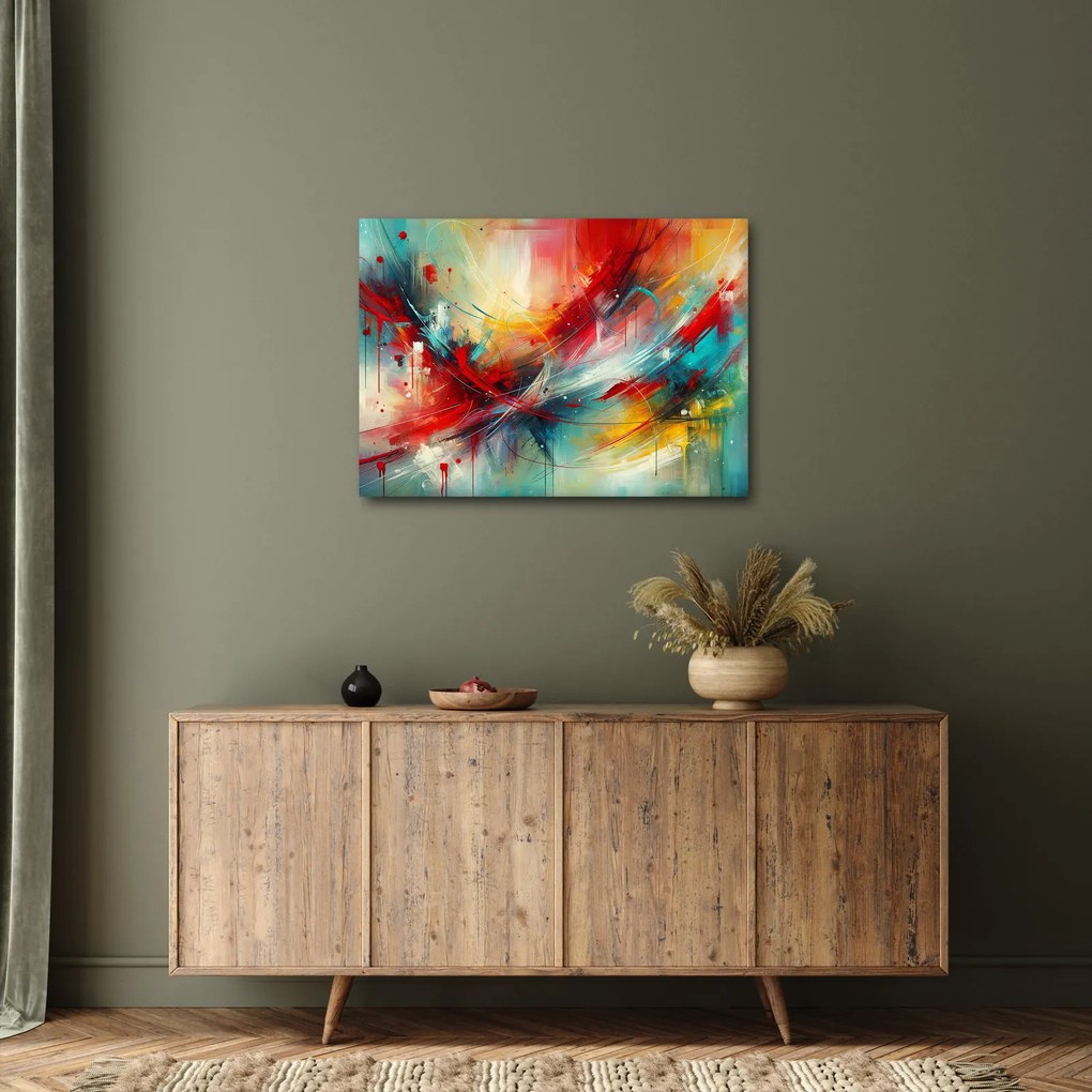 Tablou – Abstracție cu roșu (70x50 cm)