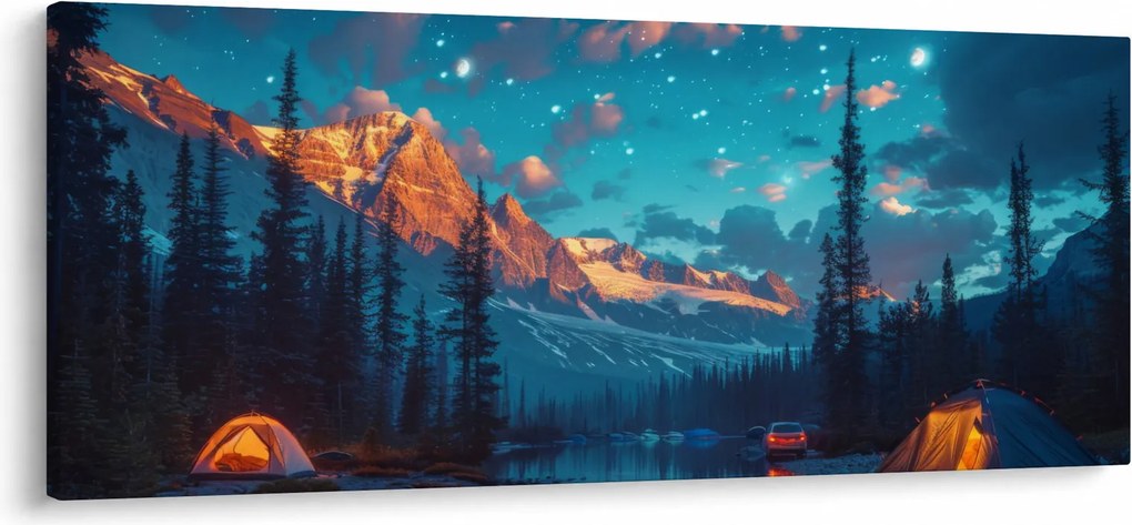 Tablou - Camping în munți (120x50 cm)