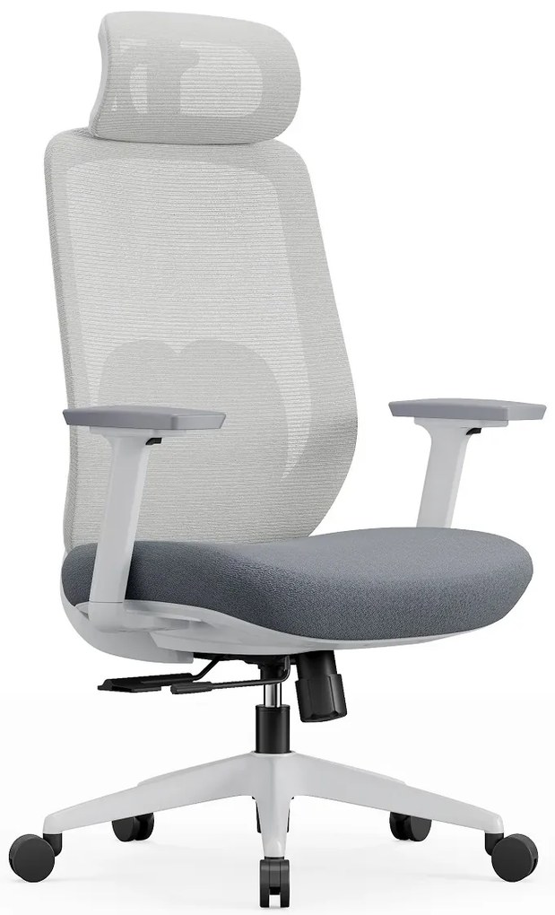 VELA-HW Scaun ergonomic, sezut translatabil, cotiere 3D, tetiera 2D, Mesh/textil, Gri