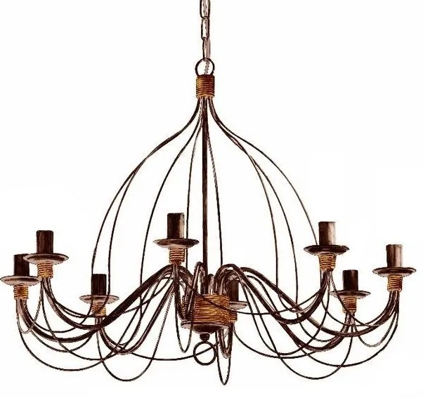 Candelabru design rustic CORTE SP8 RUGGINE 057194