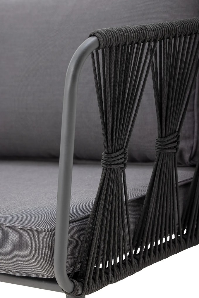 Canapea de exterior, neagra, din metal Pavone