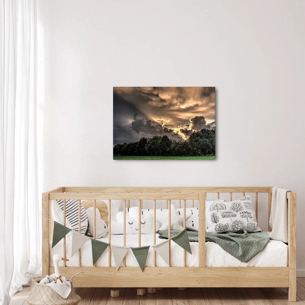 Tablou cu nori și pădure (70x50 cm)