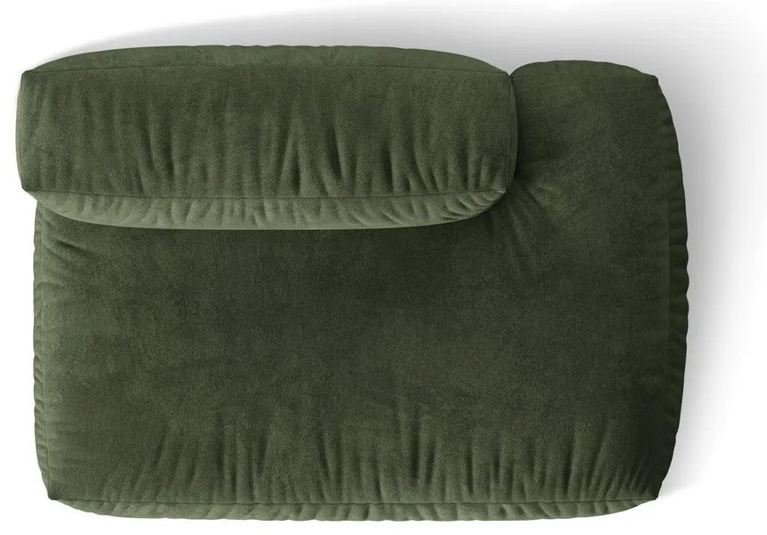 Modul pentru canapea modulară verde cu tapițerie din catifea (cu colț pe partea dreaptă) Martina – Micadoni