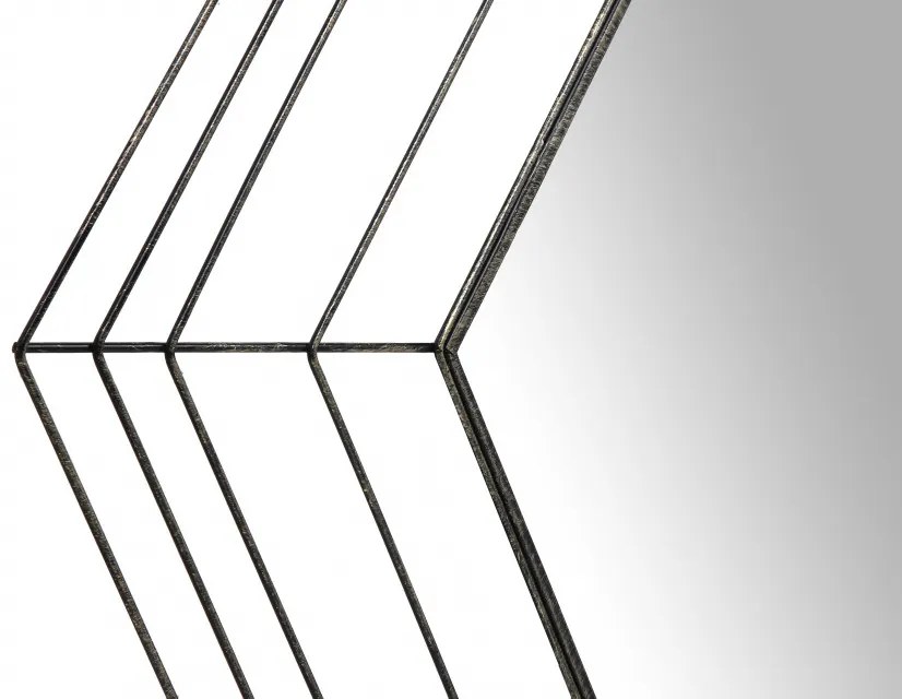 Oglinda hexagonala cu rama din metal aurie Romeo, 1.5cm (L / D) x 69cm (W) x 79.5cm (H)