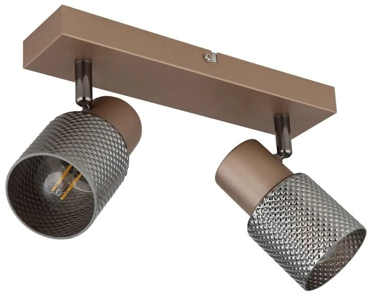 Plafoniera cu 2 Spoturi directionabile metal cafea SATELLA