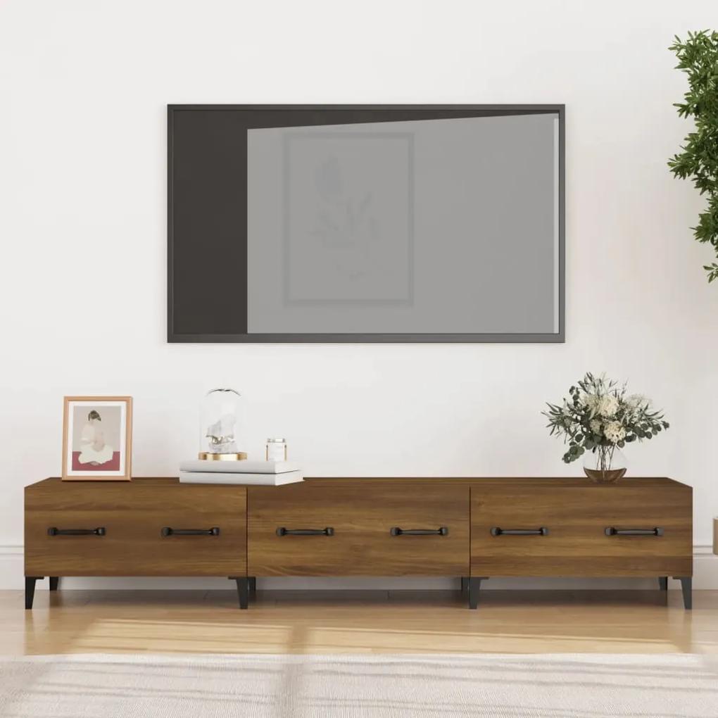 Comoda TV, stejar maro, 150x34,5x30 cm, lemn prelucrat Stejar brun, 1