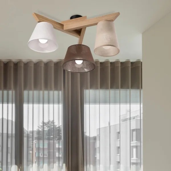 Lustră aplicată Brilagi ANTHONY 3xE14/40W/230V stejar