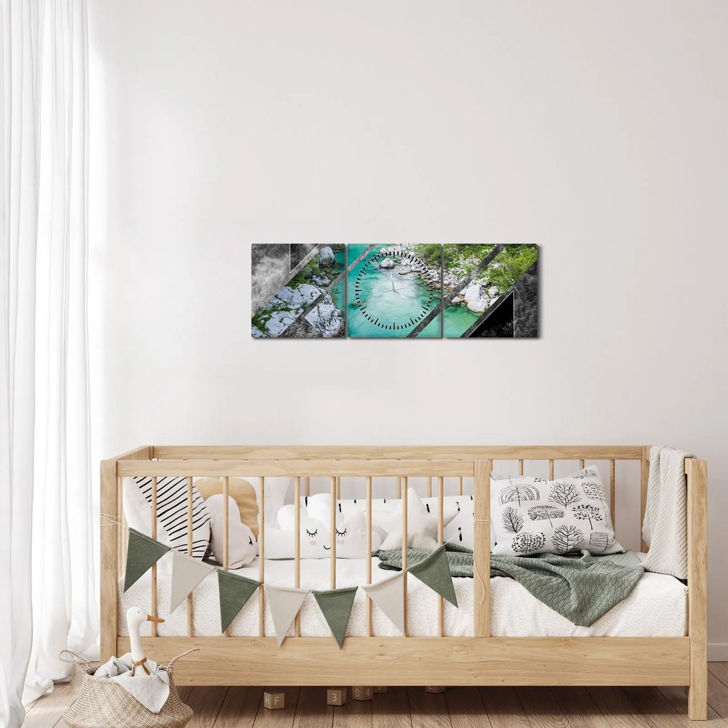 Tablou - Natura sălbatică (cu ceas) (90x30 cm)