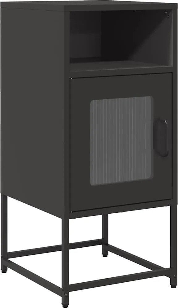 vidaXL Noptieră, negru, 36x39x78 cm, oțel laminat la rece