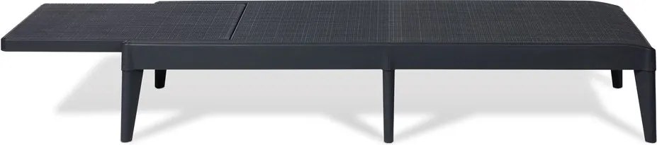 SIROLO șezlong de grădină din plastic, grafit