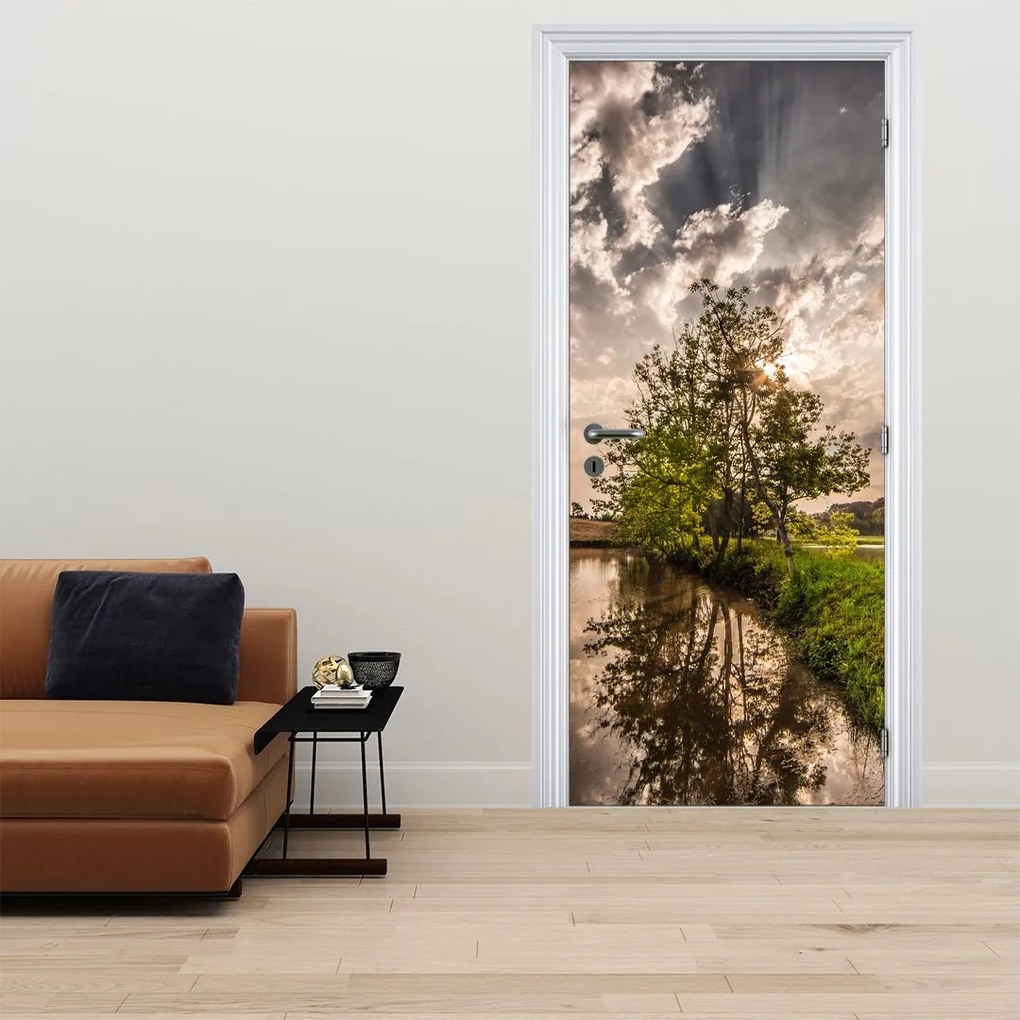 Fototapet pentru ușă - Natură cu razele soarelui (95x205cm)
