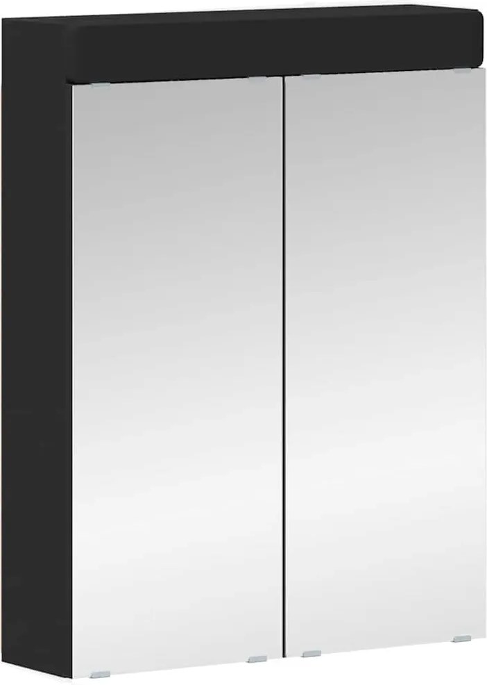 vidaXL Dulap cu oglindă pentru baie TULUM Negru 60 x 16,5 x 78 cm