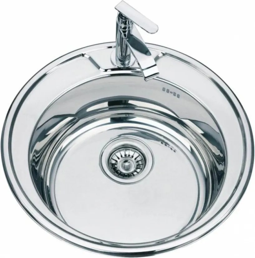 Chiuveta inox Inter Ceramic Alpaca cu o cuva fara picurator finisaj inox lucios 49 cm
