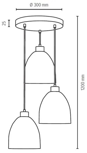 Lustră pe cablu AURA 3xE27/60W/230V