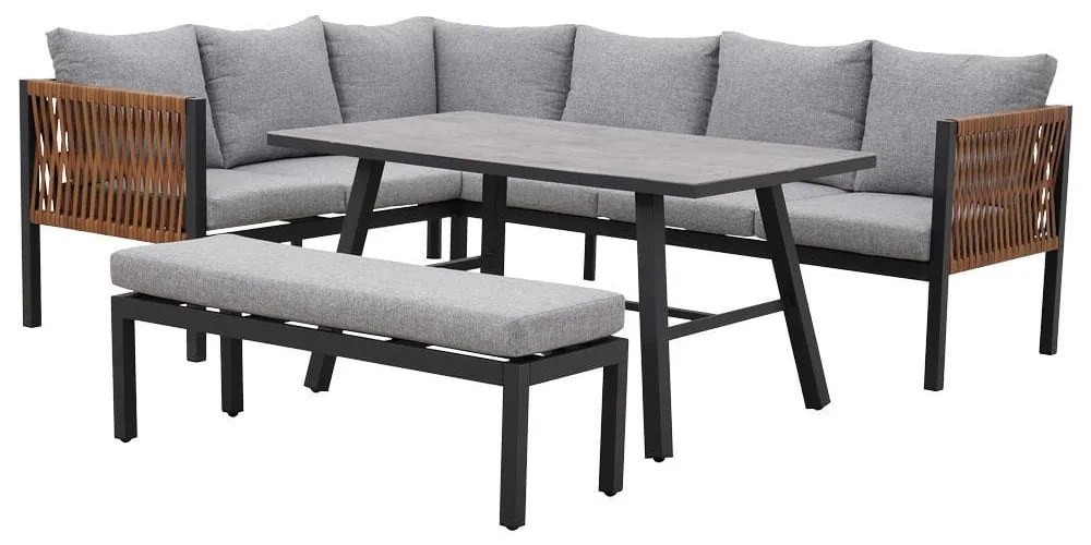 Set de mobilier de grădină de colț Texas cu 8 locuri