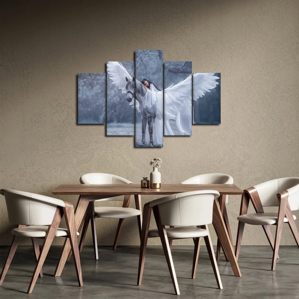 Tablou - Fata și unicorn (150x105 cm)