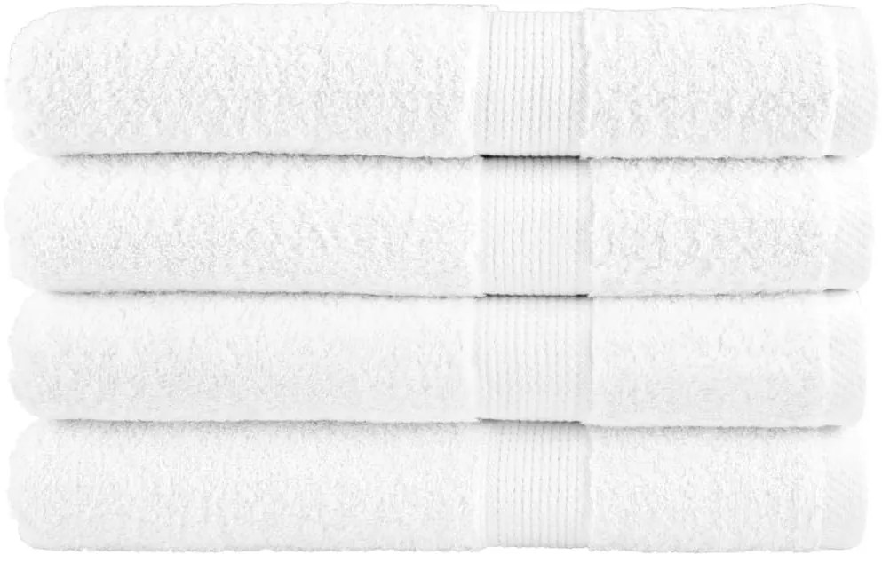 vidaXL Prosoape premium SOLUND 4 buc alb 100x200cm 600gsm