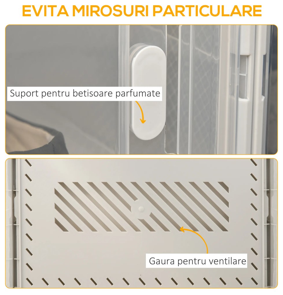 HOMCOM Dulap pentru pantofi modular cu orificii de ventilatie, 18 cuburi 28x36x21cm din plastic PP, alb si transparent | Aosom Romania