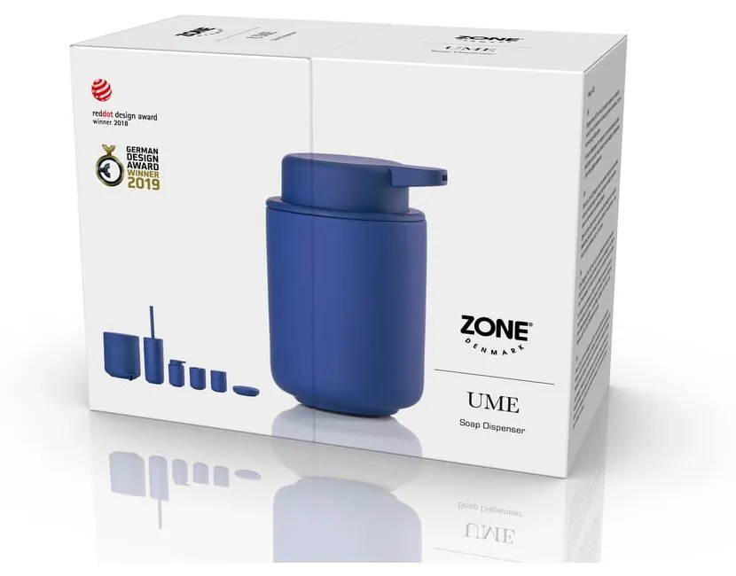 Dozator de săpun lichid albastru din gresie ceramică 250 ml Ume – Zone