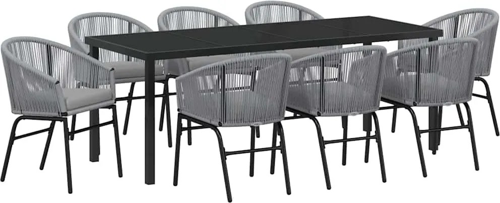 vidaXL Set de masă pentru grădină 9 pcs Antracit