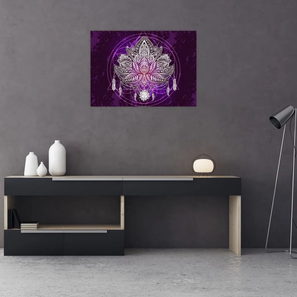 Tablou pe sticlă - Lotus (70x50 cm)