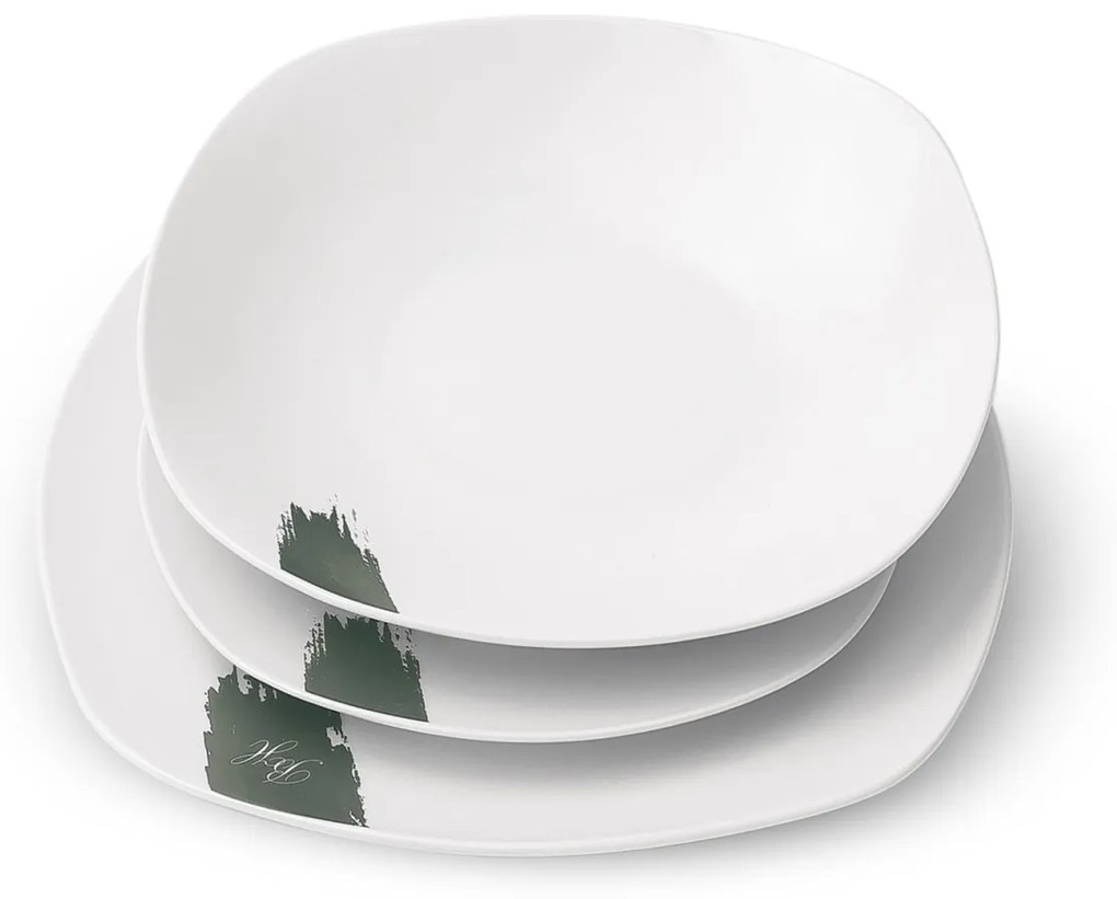 Set farfurii 18 piese din portelan Green Matt Berlinger Haus BH 10205