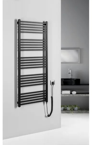 Sapho - Uscător electric pentru prosoape METRO-E, 500 W/230 V, 50 x 134 cm, negru mat