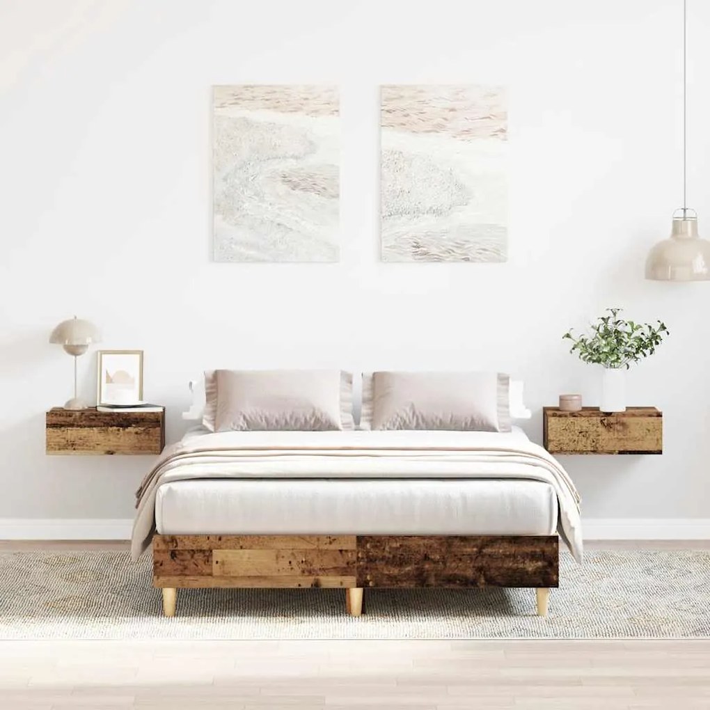 vidaXL Cadru pat fără saltea Lemn vechi 120x190 cm Lemn prelucrat