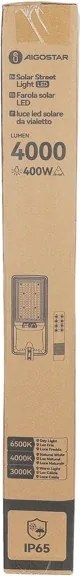 Aigostar - Lampă stradală solară LED cu senzor, 300W, 3,2V, 3600mAh + telecomandă