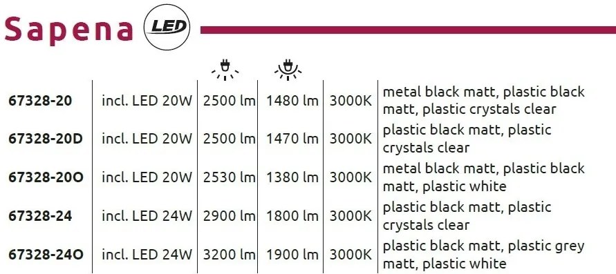 Plafoniera LED design slim SAPENA 24W
