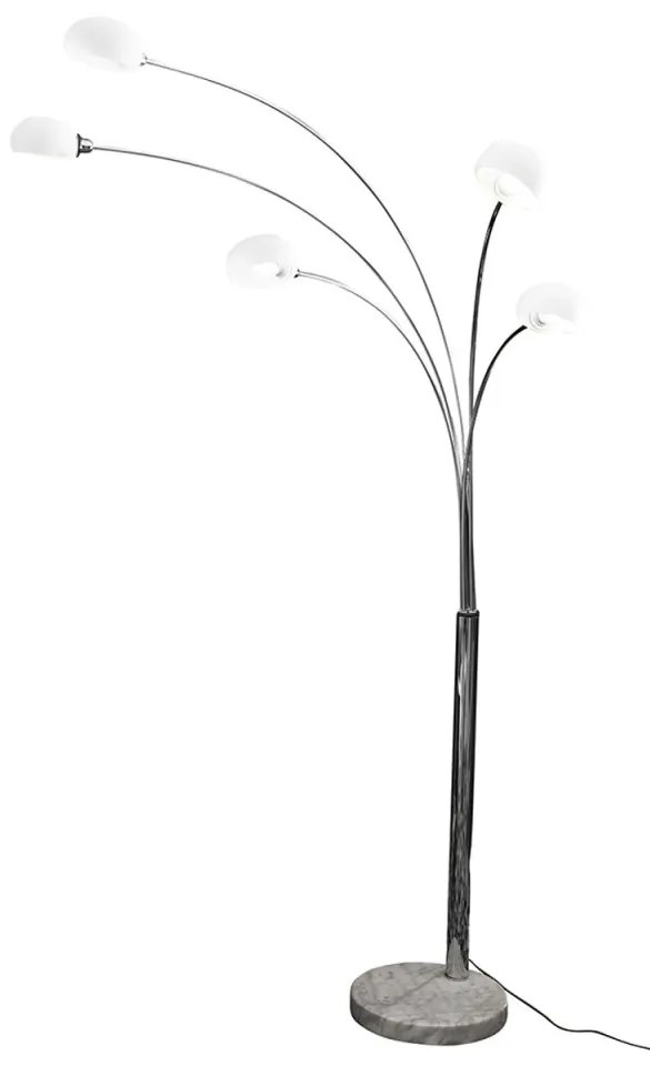 Lampadar din metal cromat/marumra/sticla THIS & THAT 220 cm negru, 5 becuri
