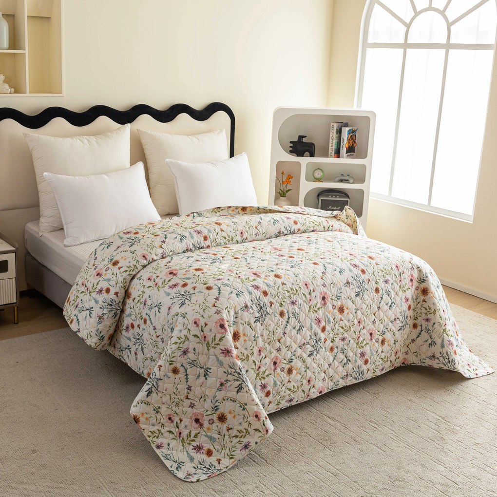 Cuvertura de pat HERBALIS crem Dimensiune: 170 x 210 cm