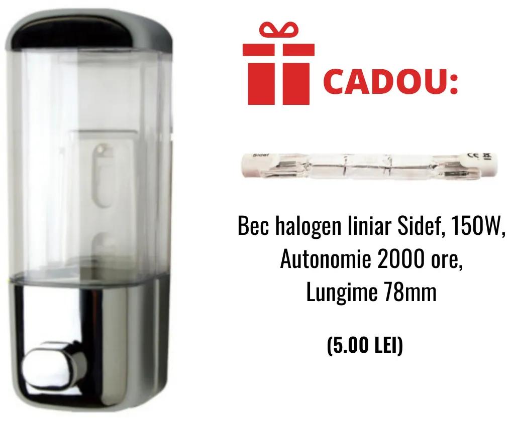 Dispenser sapun lichid din plastic ABS 500ml + CADOU Bec halogen liniar 150W