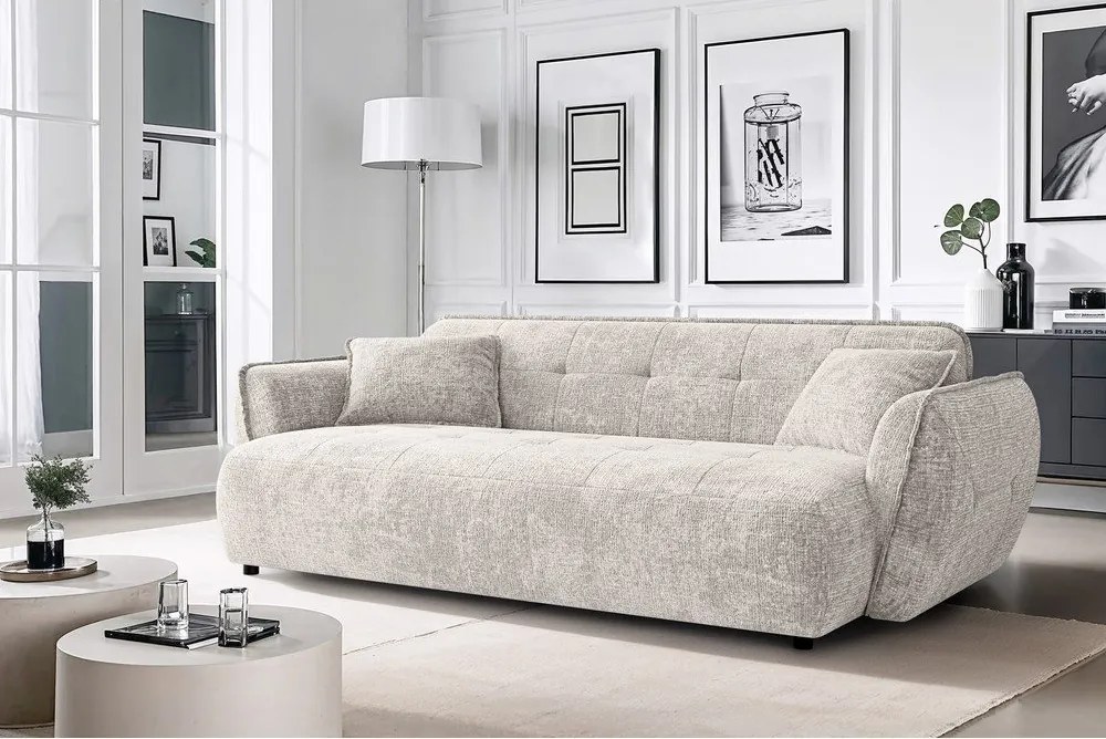 Canapea bej cu tapițerie din chenille 250 cm Nelia Big – Ropez