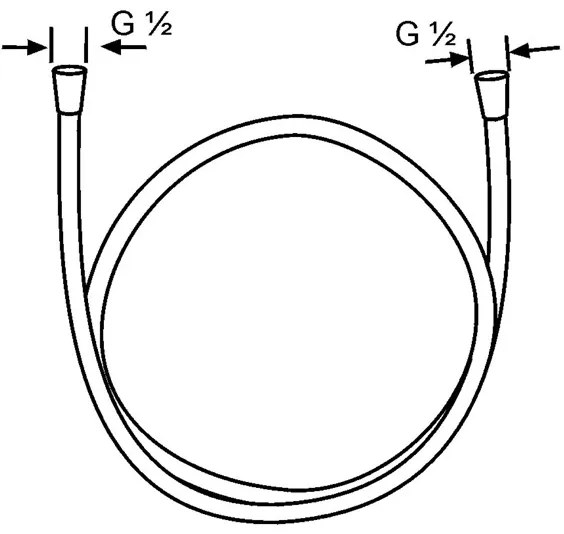 Furtun dus Kludi, Suparaflex Silver, DN 15, 1250 mm, crom