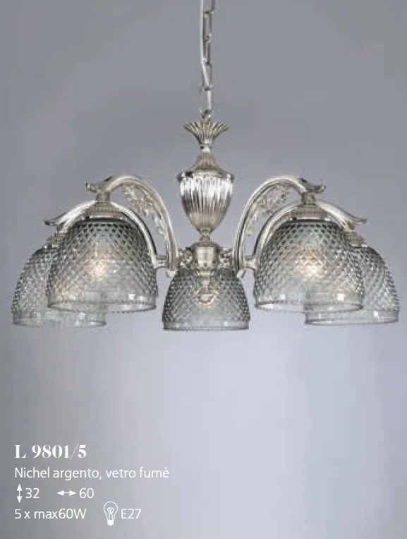 Candelabru cu 5 brate design italian 9801