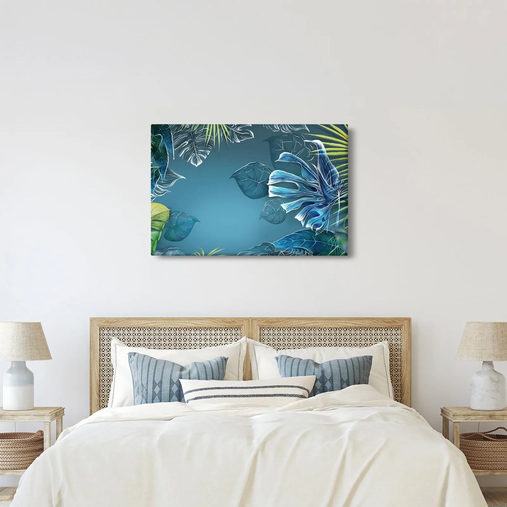 Tablou - Frunzele plantelor tropicale (90x60 cm)