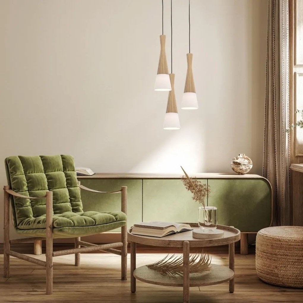 Pendul din lemn design modern Cone maro