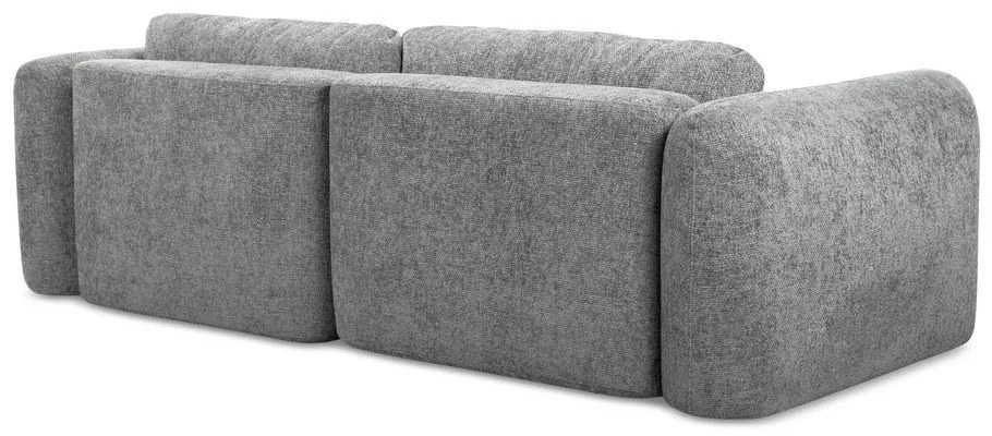 Colțar gri extensibil/cu spațiu de depozitare cu tapițerie din chenille (cu colț pe partea stângă/cu șezlong) Mele – Makamii