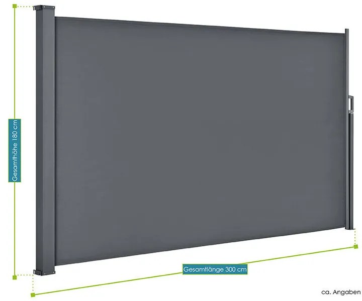 Perete lateral „Dubai” 300 x 180 cm gri închis