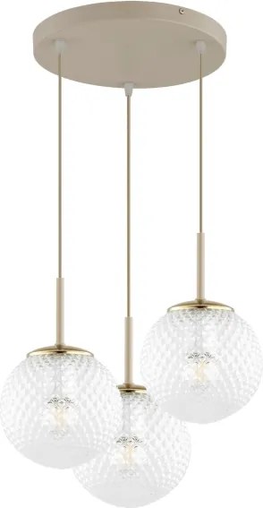 Brilagi - Lustră suspendată pe cablu STELLA 3xE27/60W/230V bej/auriu
