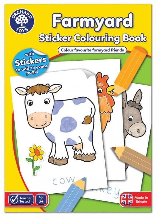Carte de colorat cu activitati in limba engleza si abtibilduri Ferma FARMYARD