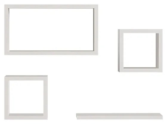 Set rafturi de perete 3 buc Babine Pako World Alb 84x15x44 cm