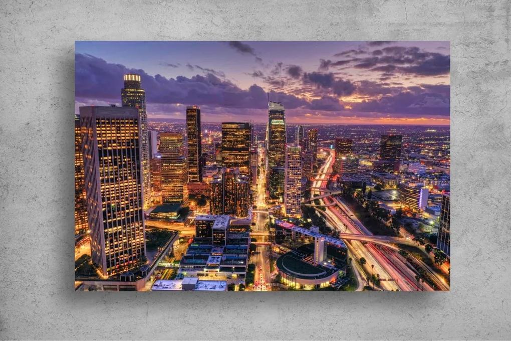 Tapet Premium Canvas - Centrul din Los Angeles luminat